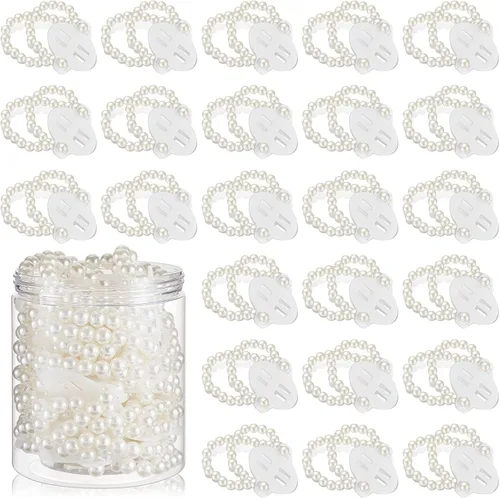Vista 8 de Hicarer 16 pulseras de ramillete para baile de graduación, bandas elásticas Dorado