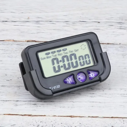 Vista 9 de Wakauto Reloj digital de coche alarma segundo cronógrafo reloj electrónico alarma de cabecera con pantalla LCD para dormitorio pared viaje (negro)