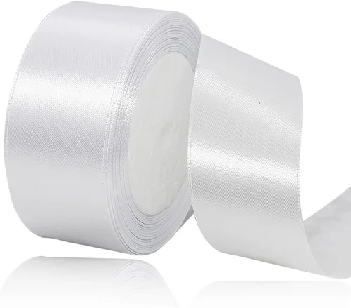 Vista 104 de Cinta de Satén Beige de Color Sólido, 1-1/2 Pulgadas x 25 Yardas, Cinta de Satén de Tela para Envolver Regalos, Manualidades, Hacer Lazos