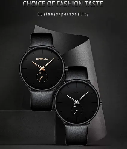 Vista 7 de Mens Watches Ultra-Thin Minimalist Waterproof-Fashion Wrist Watch for Men Unisex Dress with Leather Band