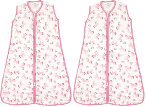 Vista 9 de Luvable Friends - Saco de dormir para bebé sin mangas, diseño unisex, Saco de dormir sin mangas de muselina de algodón, 0-6 meses
