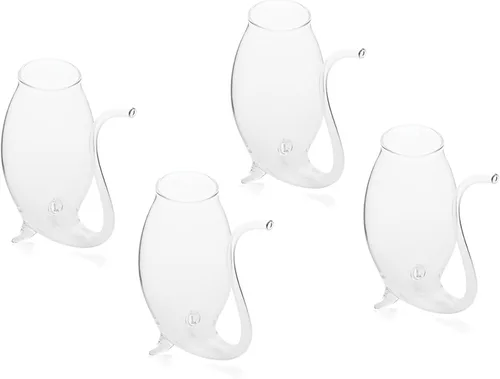 Vista 6 de Fox Run Sippers de vidrio soplado a mano, juego de 4, 2.75 onzas, transparente