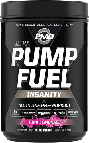 Vista 2 de PMD Sports Ultra Pump Fuel Insanity - Pre entrenamiento - Limonada rosa (30 porciones) Sports Omega Cuts Elite Thermogenic Fat Burner