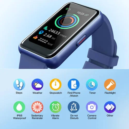 Vista 6 de WalkerFit Relojes inteligentes para mujer: IP68 impermeable rastreador de fitness con monitor de frecuencia cardíaca 24/7, batería de 7 días y modos
