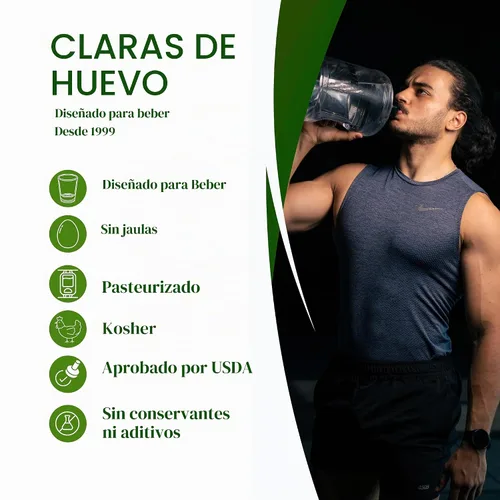 Vista 4 de Egg Whites International - Proteína líquida 100% pura de clara de huevo diseñada para beber. AHORA 100% SIN JAULA (1 galón)