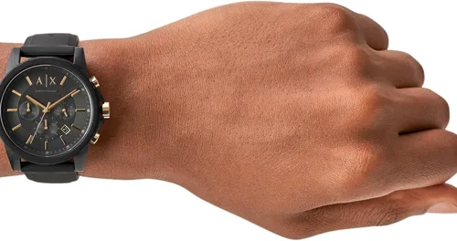 Vista 5 de Armani Exchange - Reloj de vestir con cronógrafo para hombre, con correa de cuero, acero o silicona