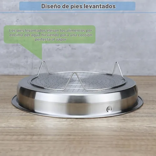 Vista 4 de EIKS Cesta de vapor de malla de acero inoxidable (8.0" de diámetro)