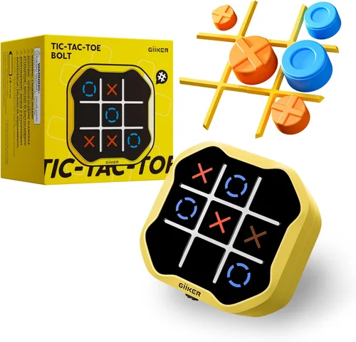 Vista 8 de GiiKER Juego Tic Tac Toe Bolt, Juegos de Mano Originales 3 en 1, Juegos de Viaje Portátiles para Viajes en Coche, Idea de Regalo de Juguetes
