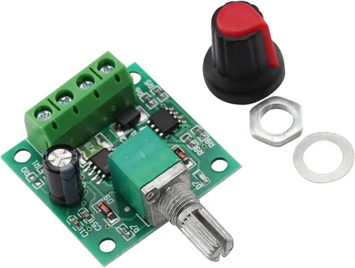 Vista 2 de Controlador de velocidad del motor DC PWM 1803BK 1803B Interruptor de controlador ajustable con perilla de control de velocidad DC 1.8v 3v 5v 6v 12v