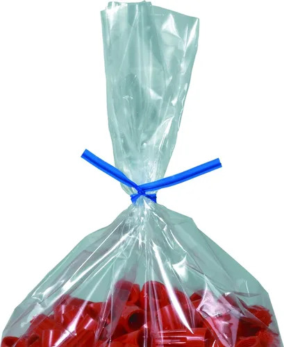 Vista 2 de Aviditi Lazos giratorios de plástico azul reutilizables, 4 pulgadas de longitud, se utilizan para sellar pan, regalos y bolsas de golosinas