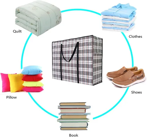 Vista 6 de Bolsas de mudanza grandes resistentes, bolsas de almacenamiento grandes de 90 L con cremallera duradera, bolsas resistentes al agua, bolsa