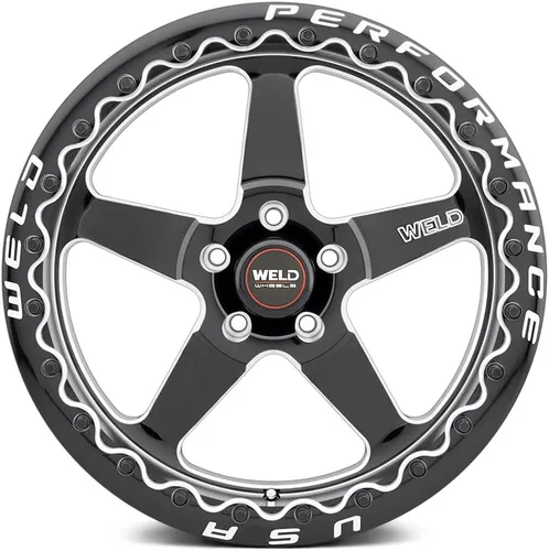 Vista 2 de Weld Performance S904 Ventura Beadlock - Rueda personalizada, 15 x 10, desplazamiento 50, patrón de pernos de 5 x 114.3, cubo de 3.1 in, negro