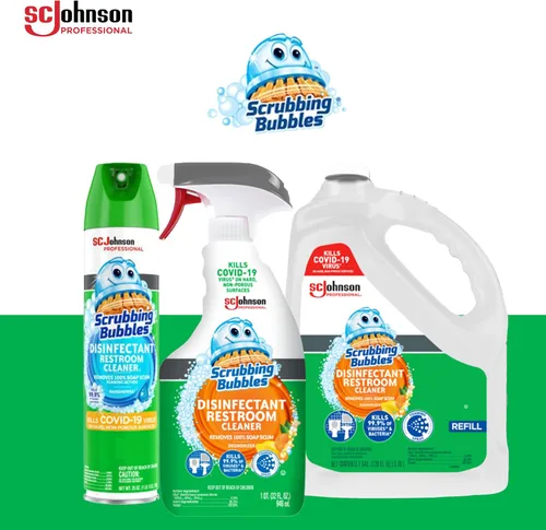 Vista 10 de SC Johnson Professional Scrubbing Bubbles - Limpiador desinfectante para baño, 32 onzas/caja cantidad 8