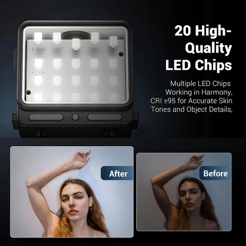 Vista 4 de JJC Luz LED para Insta360 Ace Pro 2 accesorios, accesorio de luz de relleno auxiliar magnética, recargable IPX5 impermeable, mini luz de video