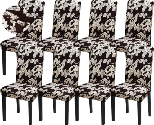 Vista 82 de Sufdari Juego de 2 fundas para sillas de comedor, fundas para sillas de cocina, fundas para sillas Parsons, protectores de sillas de elastano