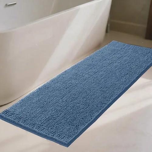 Vista 10 de Alfombras de baño de 47 x 17 pulgadas, súper absorbentes, suaves, gruesas, lavables a máquina, tapete de baño de felpilla antideslizante, tapete
