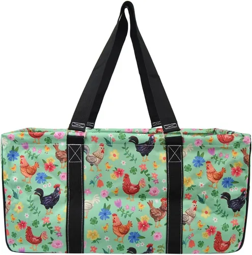 Vista 276 de NGIL Bolsa de comestibles reutilizable extra grande plegable de gran tamaño para comestibles, almacenamiento, picnic, playa, Estampado