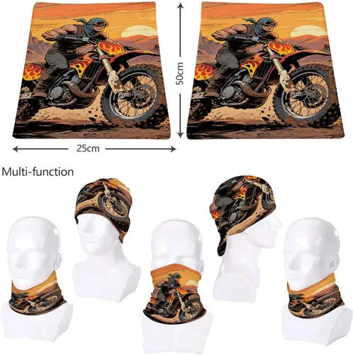 Vista 8 de Neck Gaiter Upf 50 Sun Protection Motocross Dirt Bike Face Mask Cover Moisture Wicking & Quick Dry Neckerchief Seamless Headwear Ski Gaiter