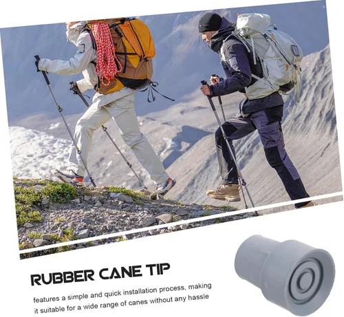 Vista 8 de BESPORTBLE Puntas de goma para bastones y bastones de trekking, patas de repuesto antideslizantes para bastones de fácil instalación, diseño
