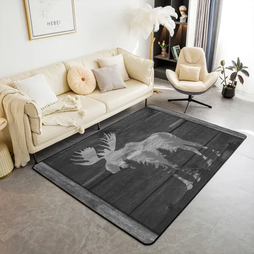 Vista 19 de Castle Fairy Bear Family - Alfombra antideslizante de 3 x 5 pies, diseño de animales salvajes, color negro, para niños, adolescentes y adultos