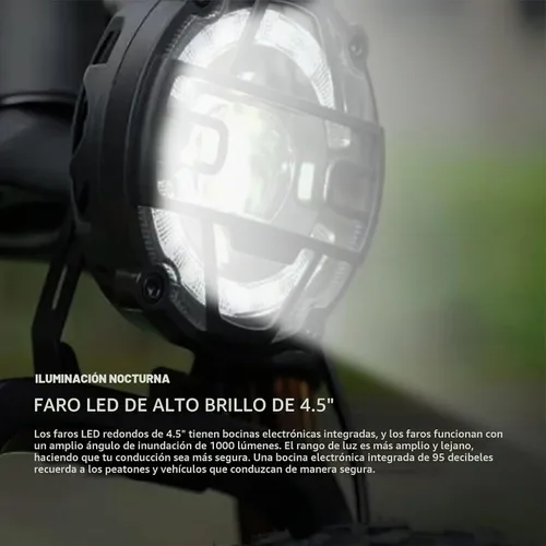 Vista 7 de Faros delanteros para eBike 36V-48V Luz delantera con bocina para bicicleta eléctrica (conector de 3 pines) Aleación de aluminio impermeable