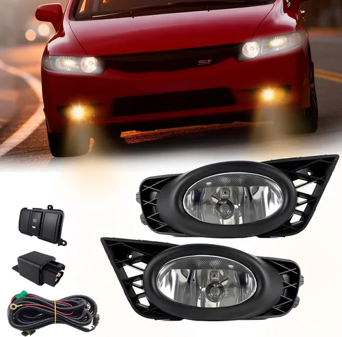 Vista 69 de Luces antiniebla de conducción compatibles con lámparas de parachoques delantero Honda CRV 2007 2008 2009 con bombillas halógenas H11 de 12 V 55 W