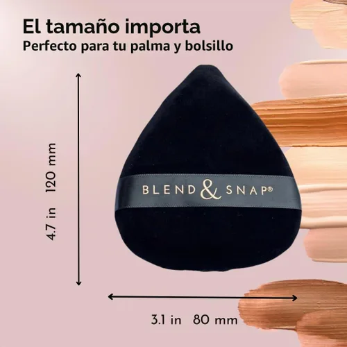 Vista 8 de BLEND & SNAP - Esponja de maquillaje triangular de terciopelo grande para una cobertura suave e impecable, esponja secante para base