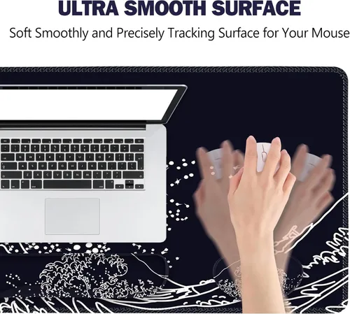 Vista 3 de ToLuLu Alfombrilla de mouse extendida para juegos, juego de soporte ergonómico de espuma viscoelástica para teclado y mouse reposamuñecas