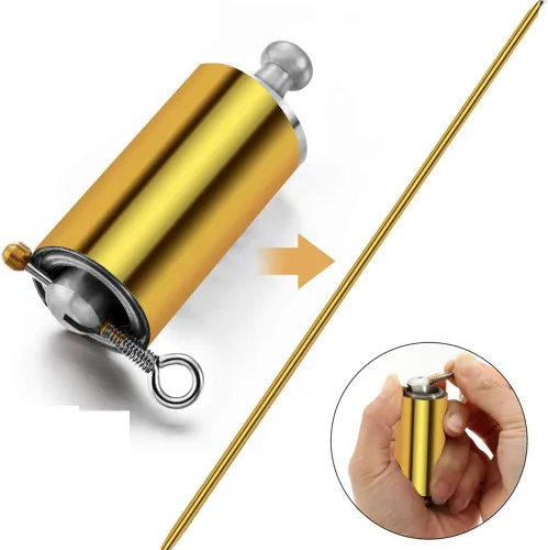 Vista 6 de Surakey Pocket Staff Magic - Varitas telescópicas para bastón elevado, plegable, retráctil, extensible, portátil, extensible, bastón de metal