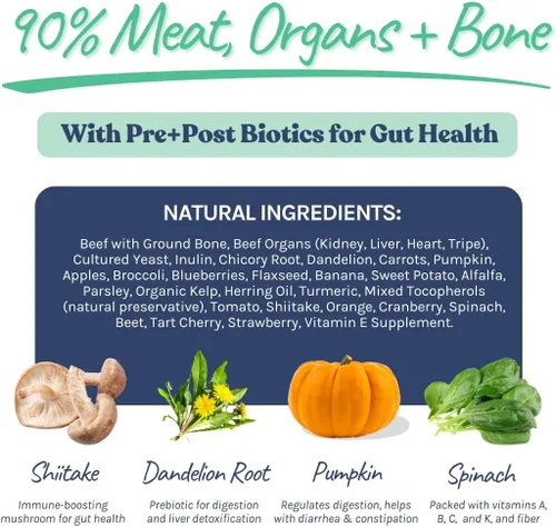 Vista 3 de healthybud Alimento crudo para perros, hamburguesas de carne liofilizadas, alimento para cachorros sin granos, grado humano, alto contenido
