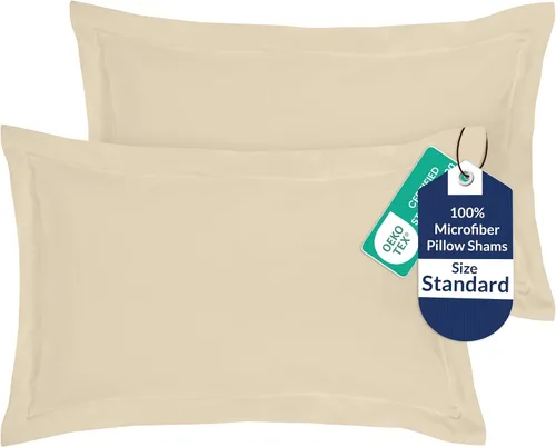 Vista 42 de Royale Linens Paquete de 2 fundas de almohada de tamaño estándar de 20 x 26 pulgadas, microfibra cepillada, fundas de almohada de cama, resistentes