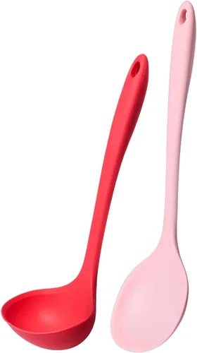 Vista 8 de Kitchen Mama DuoEssentials Ladle & Cooking Spoon Set, Metal Gray