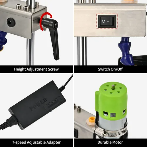 Vista 3 de DIYAREA Cortador eléctrico de botellas de vidrio de 150 W, 6000 rpm, cortador de botellas de vid DIY con 8 piezas de hoja abrasiva de esmeril