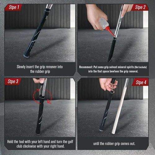 Vista 3 de Golf Grip Removal Tool, V-Groove Grip Remover Saver 11" for Standard Length Swinging Grips Golf Grip Kit Golf Tools Golf Supplies Golf Grip Tool