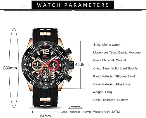 Vista 5 de AIMES Watch for Men Sport Military Waterproof Chronograph Mens Watches Analog Quartz Big Face Classic Stylish Fashion Casual Designer Business Work