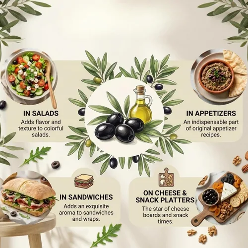 Vista 5 de Marmarabirlik Aceitunas negras enlatadas, aceitunas turcas en salmuera, recogidas a mano, aperitivos saludables, sabor vegano y mediterráneo