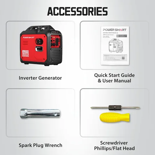 Vista 7 de PowerSmart Generador inversor portátil de 2500 vatios para acampar Rojo