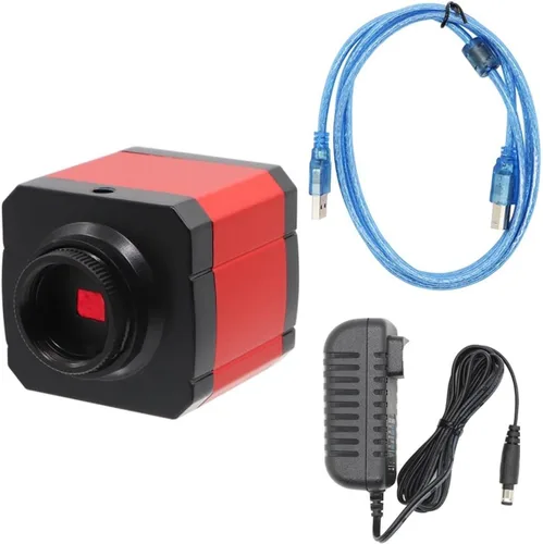 Vista 9 de Cámara de microscopio HDMI HD 2MP 30FPS HDMI USB Industrial Digital Teléfono Cámara Microscopio para Microscopio Binocular Trinocular (Color : Azul)
