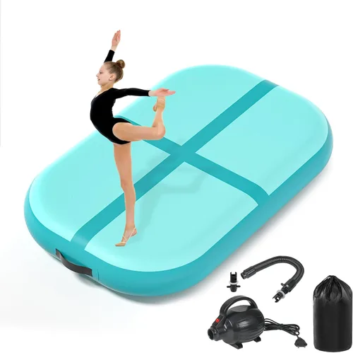 Vista 19 de Colchoneta inflable de gimnasia de 6, 10, 13, 16, 20 pies, 4/8 pulgadas de grosor, con bomba de aire eléctrica para uso doméstico, entrenamiento
