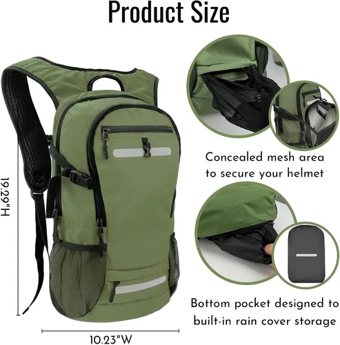 Vista 3 de Zavothy Mochila de senderismo multiusos de 18 litros con bolsa de agua de 3 L, mochila de hidratación duradera con compartimento aislado