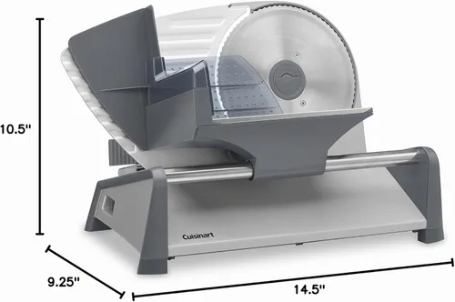 Vista 5 de Cuisinart Kitchen Pro - Cortadora de alimentos, rebanadora de carne con perilla de control de rebanada que se ajusta de 1/32" a 1/2" para rebanar
