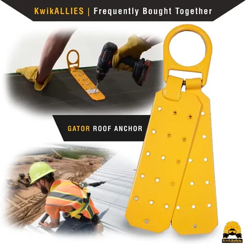 Vista 9 de KwikSafety - Charlotte, NC - GATOR [COMBO] Anclaje de techo reutilizable temporal + conjunto de cuerda de línea de vida vertical de 50 pies, probado