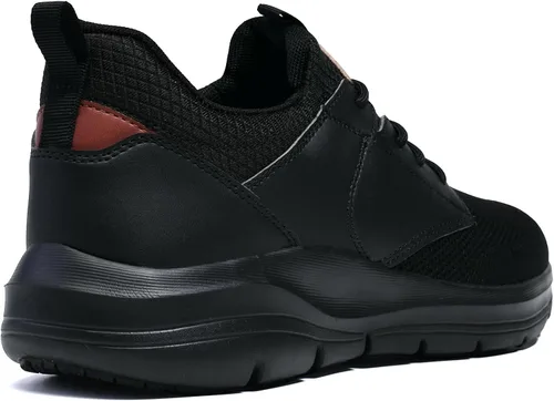 Vista 6 de Zapatos de senderismo antideslizantes para hombre, zapatos de restaurante de trabajo, cómodos, transpirables, para cocinero, cocina, color negro