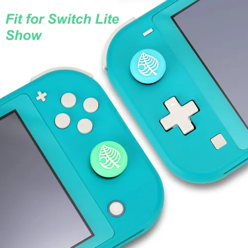 Vista 4 de Tscope Lindas tapas de agarre para el pulgar para Nintendo SwitchLiteOLED, para Animal Crossing Kawaii Leaf Joystick Analog Soft Silicone Button