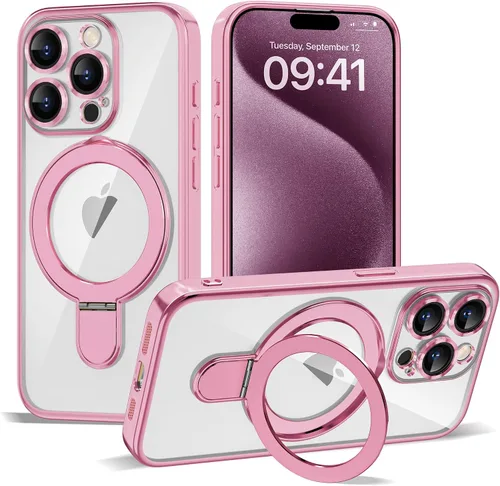 Vista 119 de Funda compatible con iPhone 12 con soporte de anillo magnético invisible [compatible con Mag-Safe] [Protector completo de lente de cámara] Funda