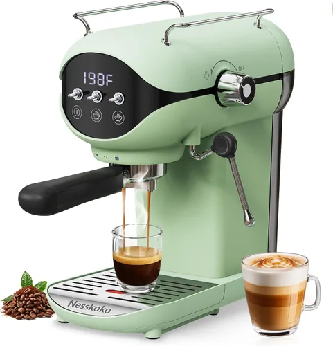 Vista 2 de Espresso Machine with Steam Milk Frother Semi Automatic 20 Bar Compact Black with Toggle Switch for home Cafetera Espresso, Latte, Cappuccino
