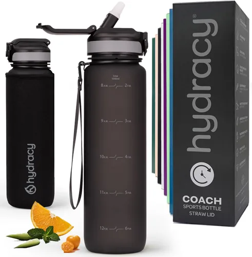Vista 18 de Hydracy Botella de agua de plástico Tritan de 2.3 L sin BPA con correa de hombro ajustable, tapa a prueba de derrames y práctica boquilla de Lus