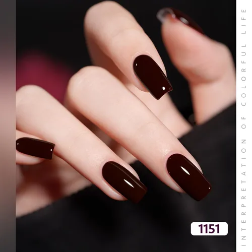 Vista 2 de GAOY - Juego de 6 esmaltes de uñas en gel de color rojo borgoña, incluido el kit de esmaltes en gel de color rojo vino cereza oscuro con luz