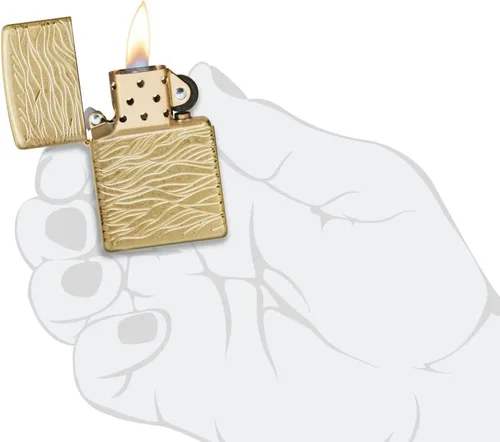 Vista 6 de Zippo Encendedor de Bolsillo de Latón Armor Pulido con Diseño de Ondas de Lujo