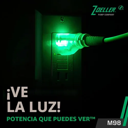 Vista 5 de Zoeller Bomba de sumidero M98 Flow-Mate - 1/2 HP - Hierro fundido - Enchufe de alimentación LED - Alto flujo - Turbina de vórtice - Hardware
